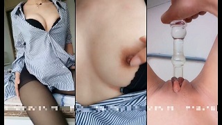 爆乳女神玻璃棒插浪穴粉嫩无毛美鲍